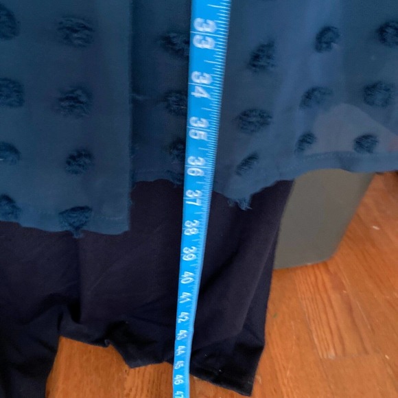 Kirundo Dress Womens Sz M Teal Blue A Line Mini Flowy‎ Sheer Textured New - Picture 9 of 10